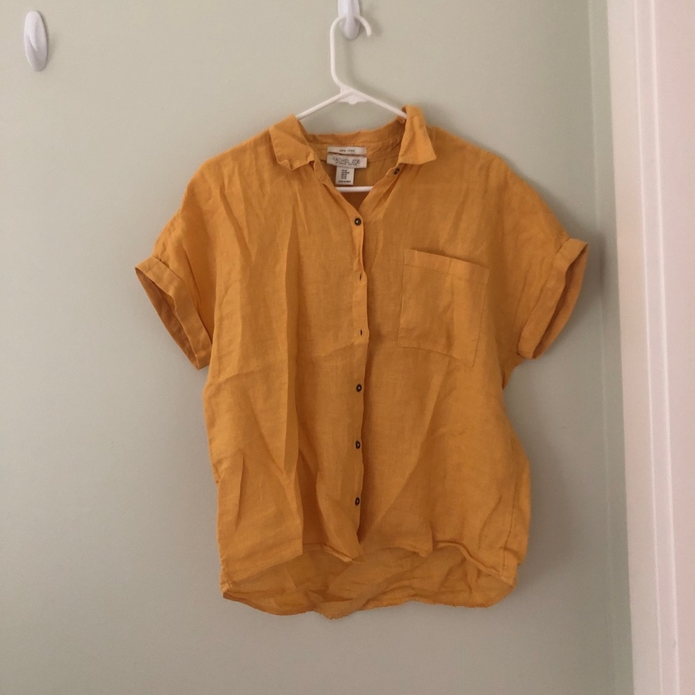 *SOLD* 100% linen yellow shirt!
